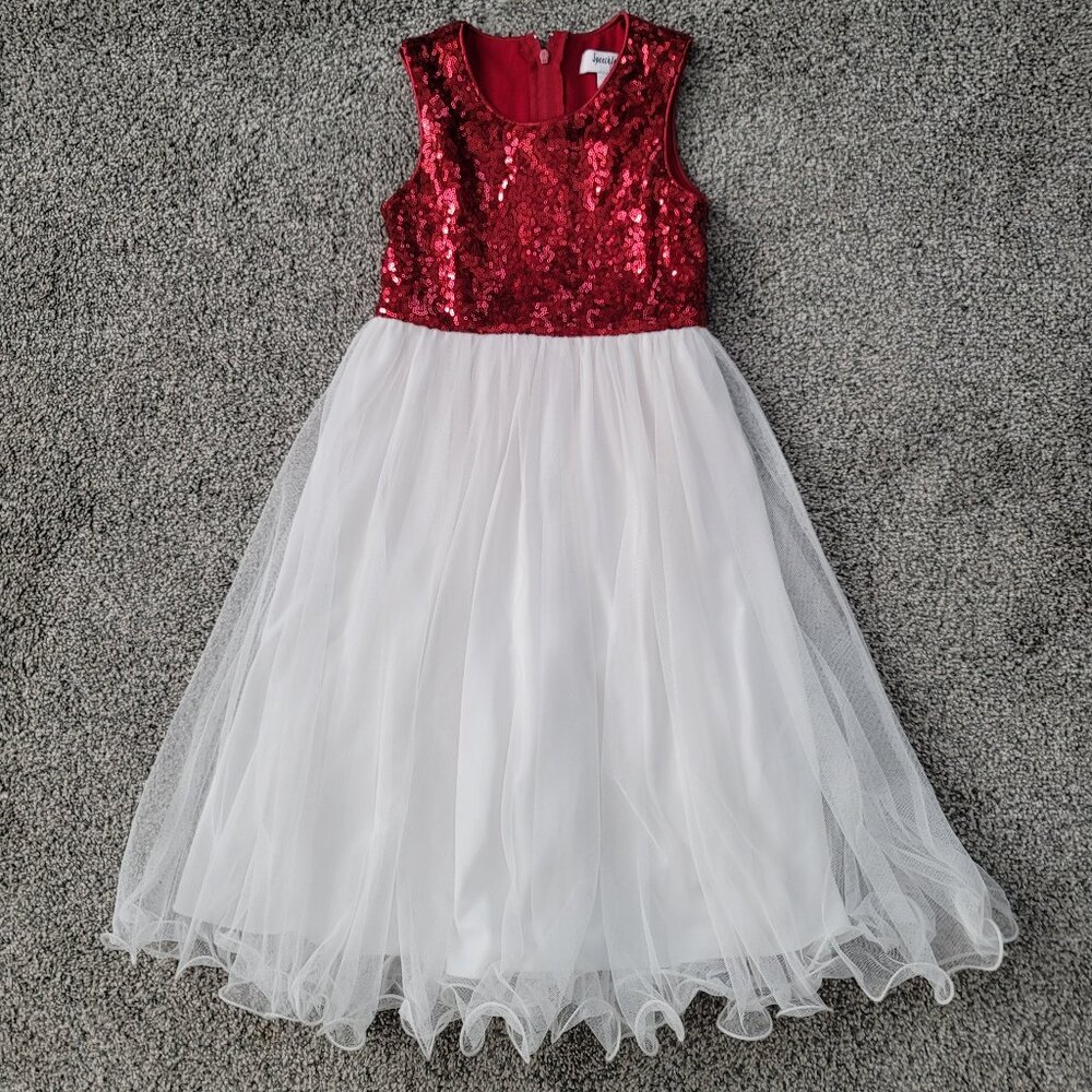 Speechless Red & White Christmas Dress with Sequins size 4